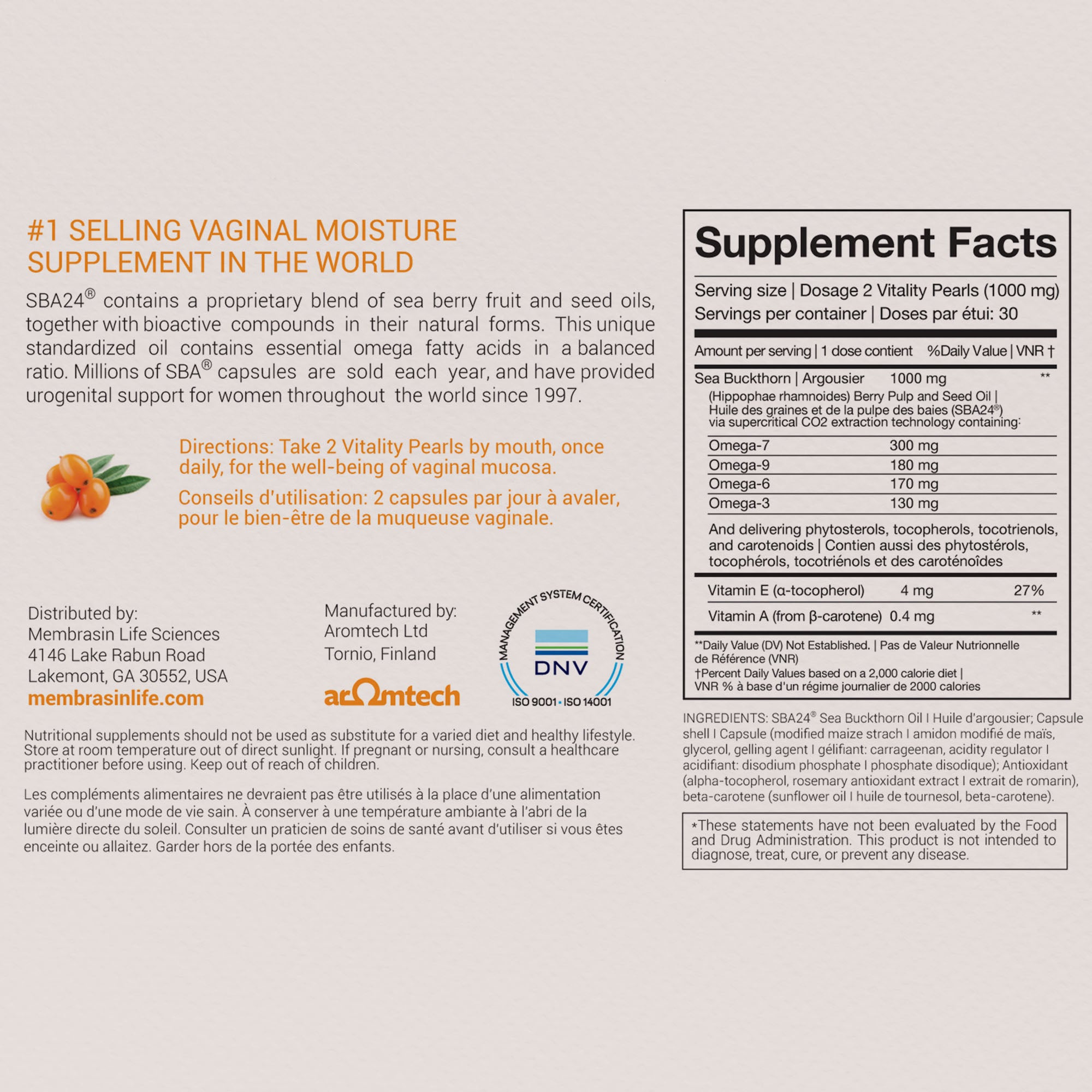 Membrasin® Vitality Pearls | Daily Vaginal Moisture Support