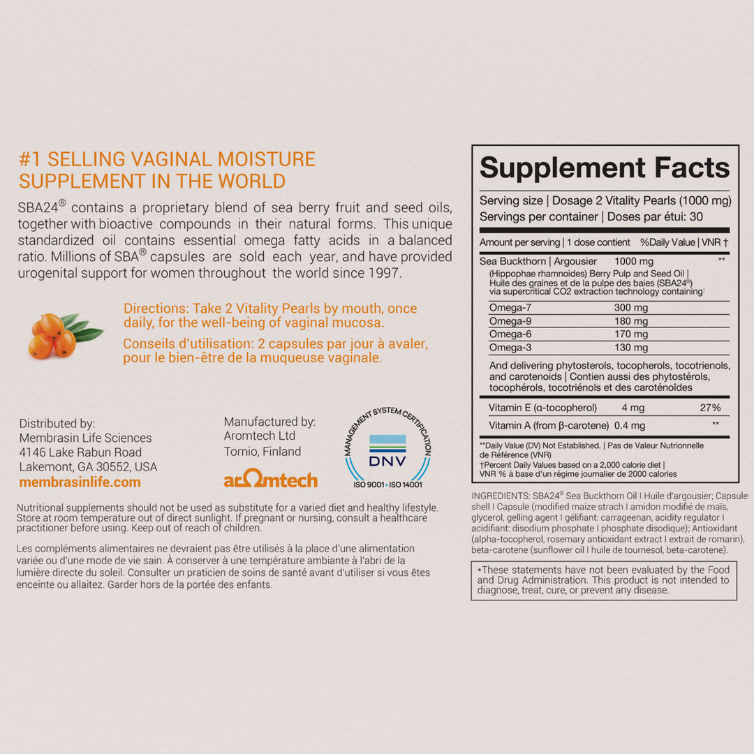 Membrasin® Vitality Pearls Vaginal Moisture Supplement, Estrogen-Free